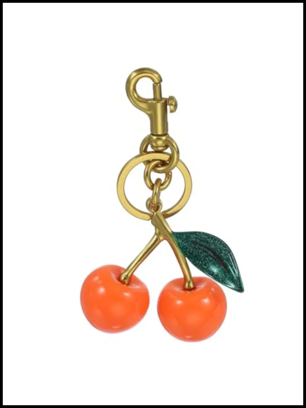 Cute Cherry Keychain with Key Ring and Clip - Metal Resin Keychain Decorative
